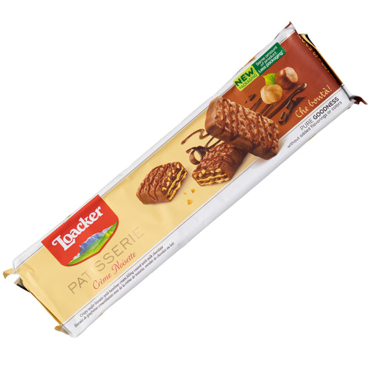 Loacker Patisserie Creme Noisette Hazelnut Wafers, 3.53oz