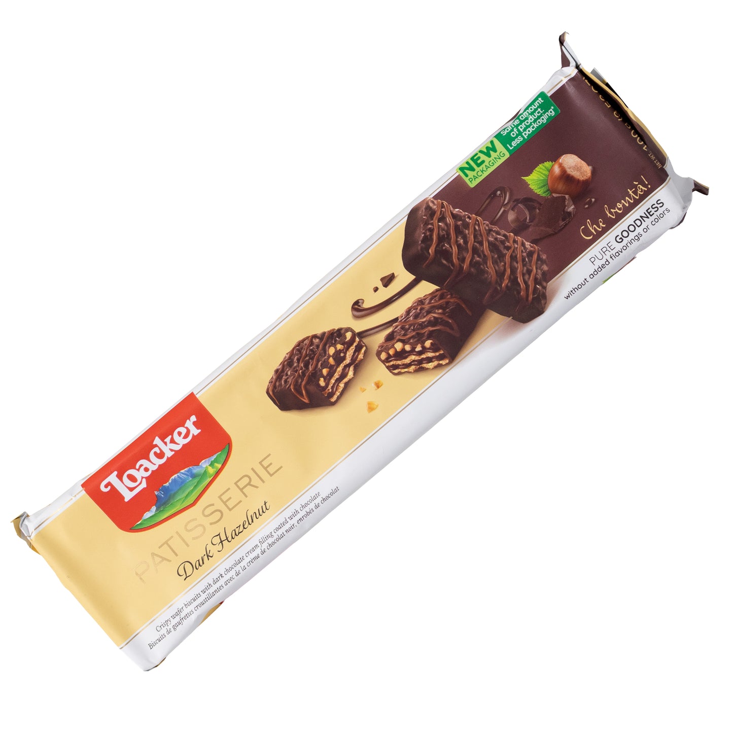 Loacker Patisserie Dark Hazelnut Chocolate Covered Wafer Biscuits, 3.53oz
