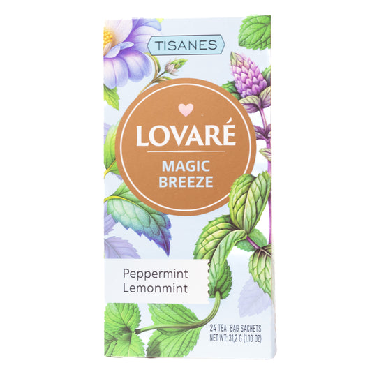 Lovare Magic Breeze Peppermint Lemonmint Herbal Tea, 24 Tea Bags