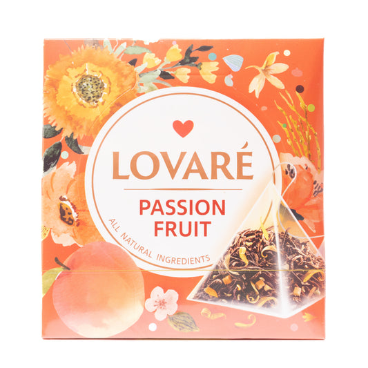 Lovare Passion Fruit Black Tea, 15 Pyramid Tea Bags