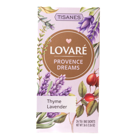 Lovare Provence Dreams Thyme Lavender Herbal Tea, 24 Tea Bags