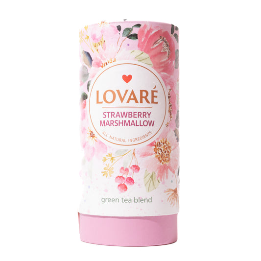 Lovare Strawberry Marshmallow Green Loose Leaf Tea, 2.82oz