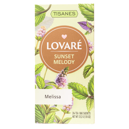 Lovare Sunset Melody Melissa Lemon Balm Herbal Tea, 24 Tea Bags