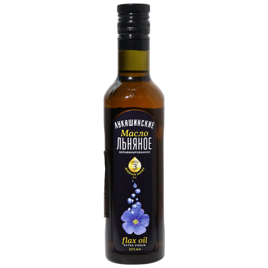 Lukashinskie Extra Virgin Unrefined Flaxseed Oil, 12.67 fl oz