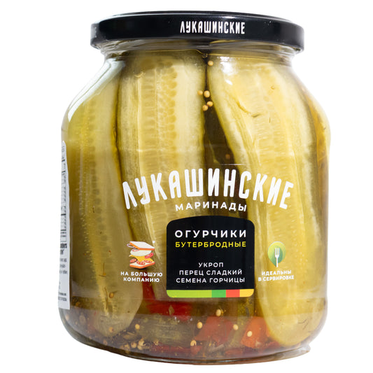 Lukashinskie Sandwich Cucumbers European Style, 23.65oz