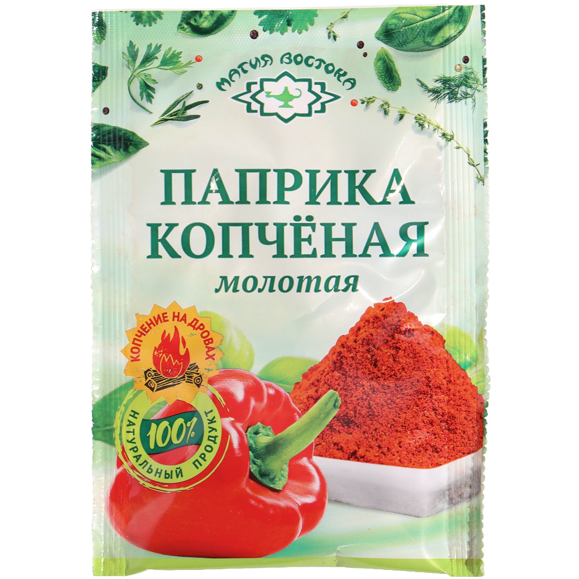 Magic of the East Smoked Ground Paprika, 0.53 oz (15 g) — smoked ground paprika made from carefully selected peppers that are traditionally smoked before grinding, creating a rich, smoky flavor and deep red color. Ideal for seasoning meats, sausages, barbecue dishes, stews, soups, roasted vegetables, potatoes, rice dishes, and marinades. A versatile spice that adds both warmth and smoky depth to a wide variety of recipes. Convenient packet from Magic of the East.
