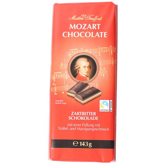 Maître Truffout Mozart Dark Chocolate with Truffle & Marzipan Flavour, 5.04oz
