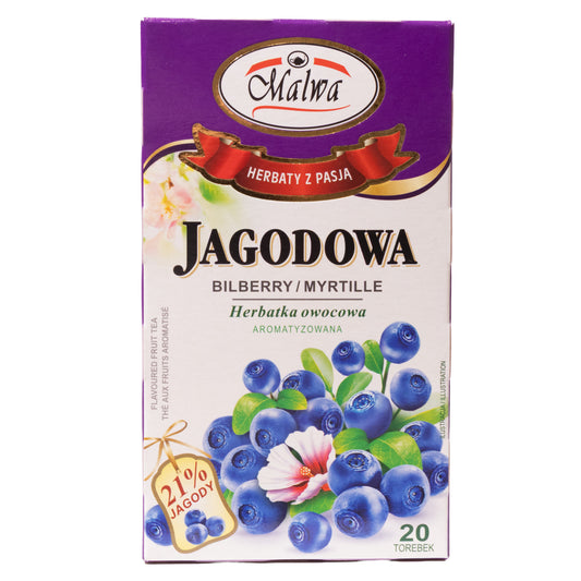 Malwa Bilberry Flavored Fruit Tea, 20 Tea Bags