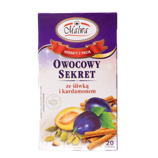 Malwa Fruit Secret Plum & Cardamom Fruit Herbal Tea, 20 Tea Bags