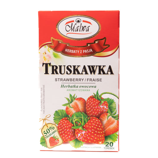 Malwa Truskawka Strawberry Herbal Tea, 20 Tea Bags
