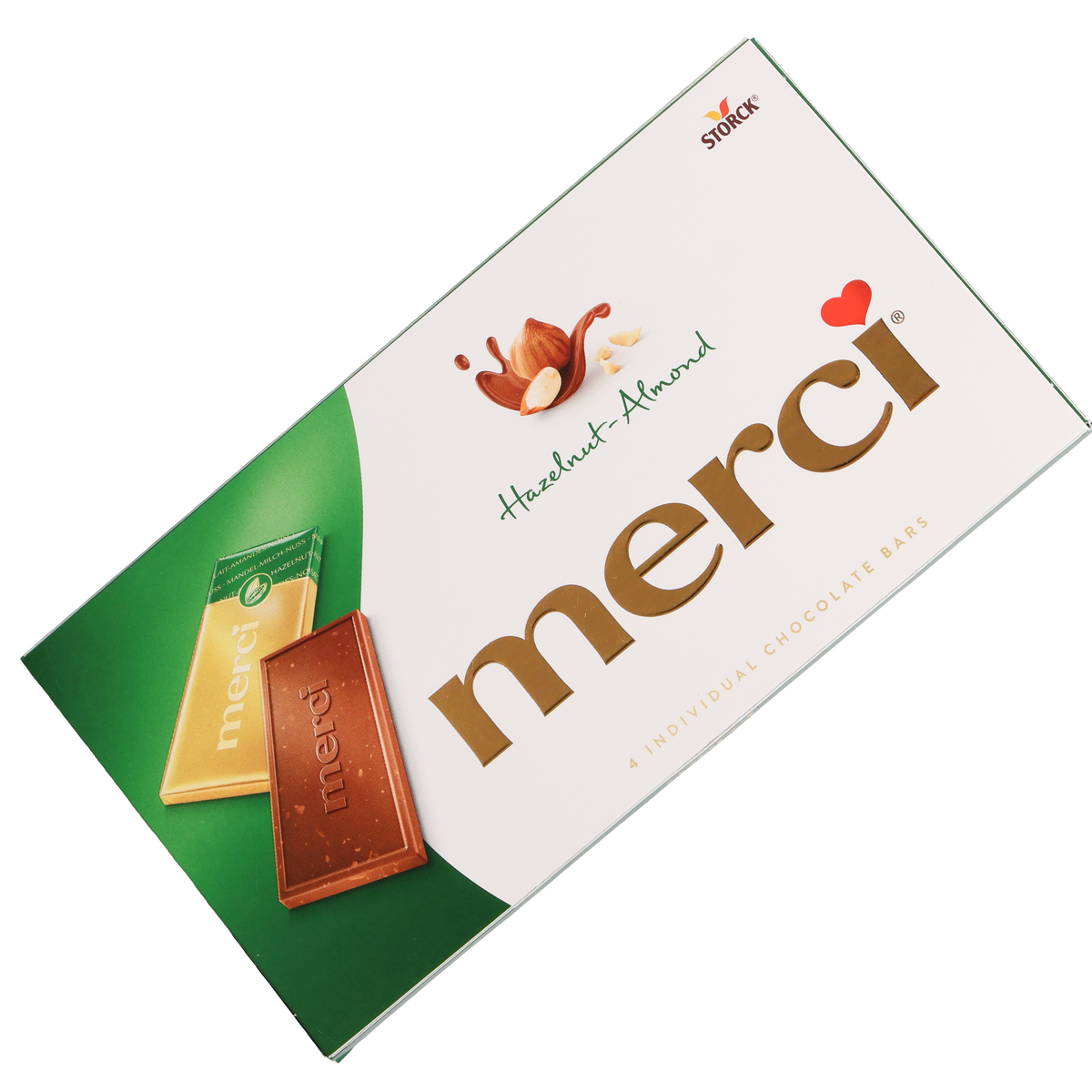 Merci Hazelnut Almond Milk Chocolate Bars, 3.5oz