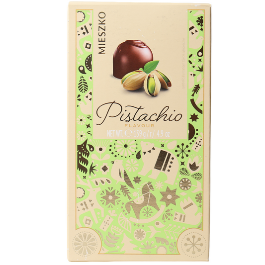 Mieszko Pistachio Flavor Pralines in Dark Coating, 4.9oz