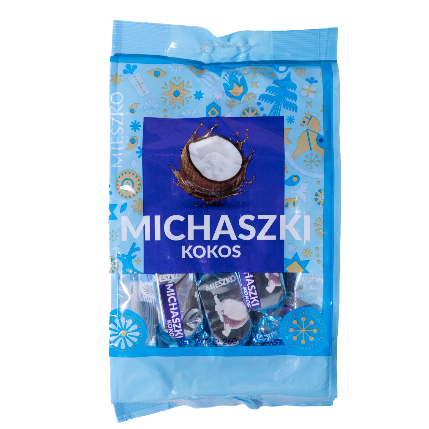 Mieszko Michaszki Kokos Coconut Candies in Dark Coating, 9.17oz