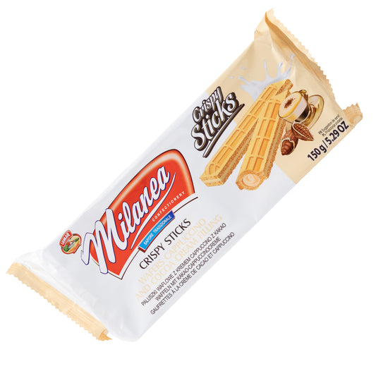 Milanea Crispy Sticks Cappuccino & Cocoa Wafer Sticks, 5.29oz