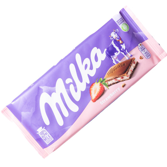 Milka Strawberry Milk Chocolate Bar, 3.52oz