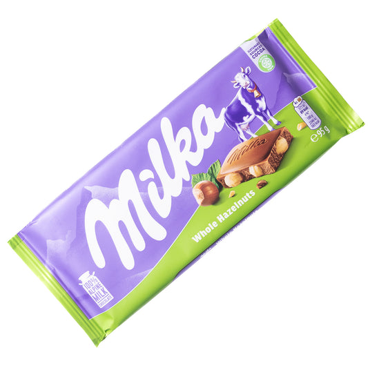 Milka Whole Hazelnuts Milk Chocolate Bar, 3.35oz