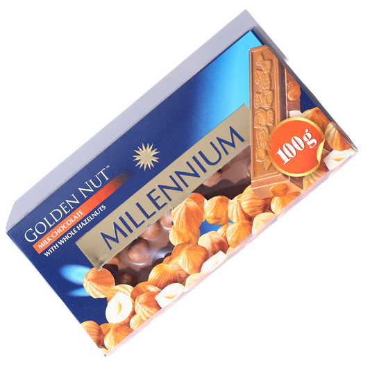 Millennium Golden Nut Milk Chocolate with Whole Hazelnuts, 3.52oz