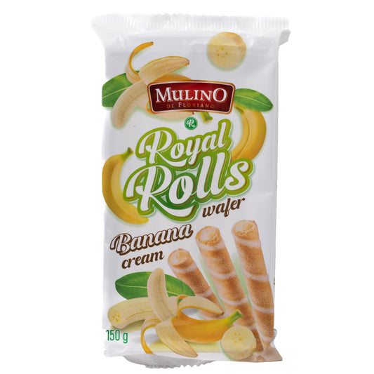 Mulino di Floriano Royal Rolls Banana Cream Wafer Rolls, 5.29oz