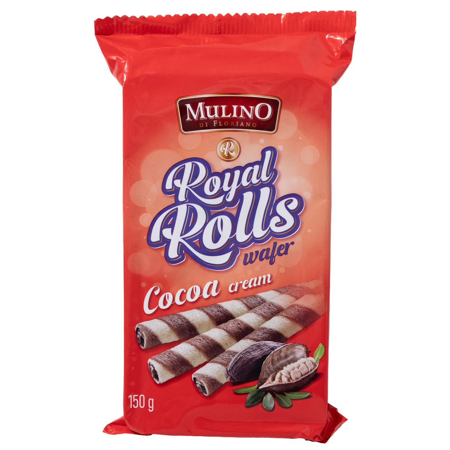 Mulino di Floriano Royal Rolls Cocoa Cream Wafer Rolls, 5.29oz