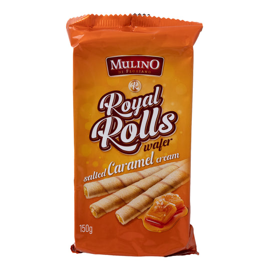 Mulino di Floriano Royal Rolls Salted Caramel Cream Wafer Rolls, 5.29oz