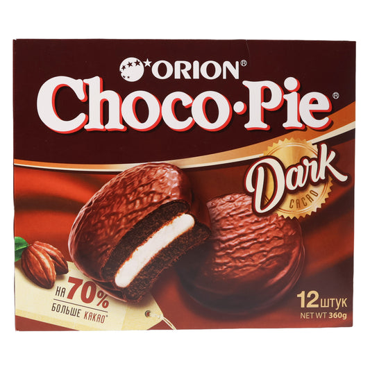 Orion Choco-Pie Dark Cacao Chocolate Coated Cakes, 12.70oz