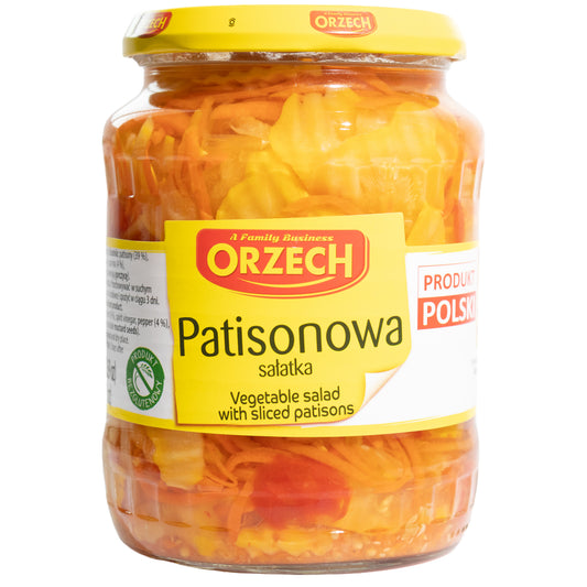 Orzech Patisonowa Vegetable Salad with Sliced Patisons, 24.69oz
