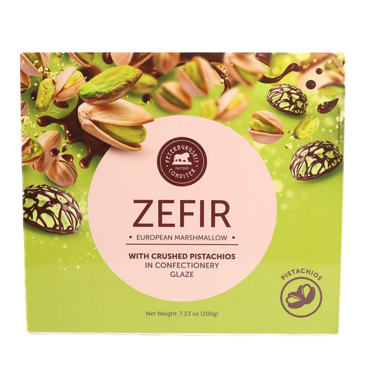 Peterburgskiy Conditer Zefir Pistachio European Marshmallows in Glaze, 7.23oz
