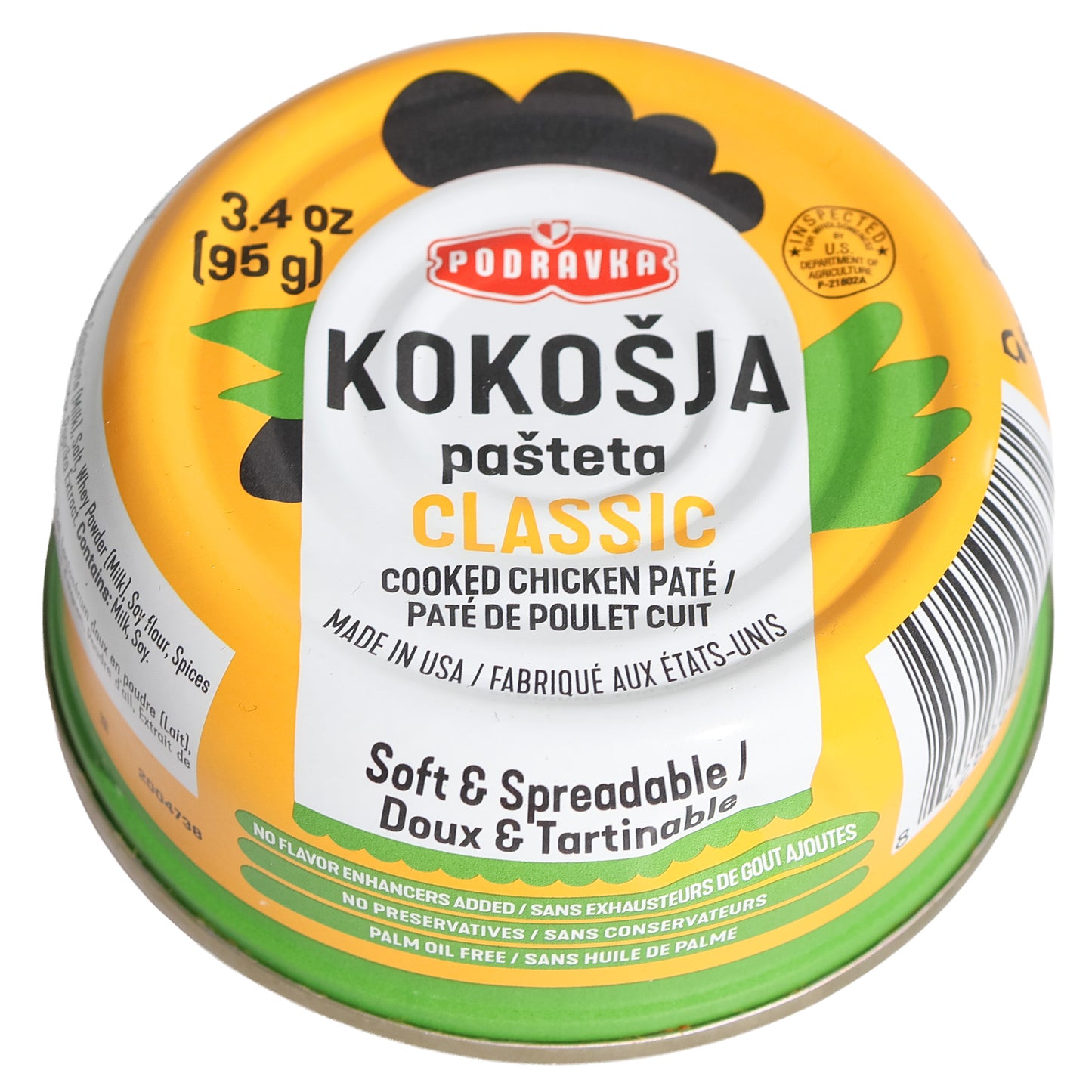 Podravka Kokosja Pasteta Classic Cooked Chicken Pate, 3.4oz