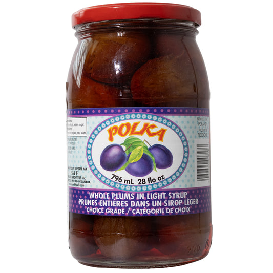 Polka Whole Plums in Light Syrup, 28oz