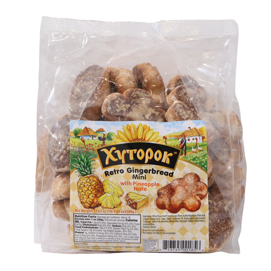 Pryanopok Retro Gingerbread Mini Pineapple Flavor Gingerbread Cookies, 17.63oz