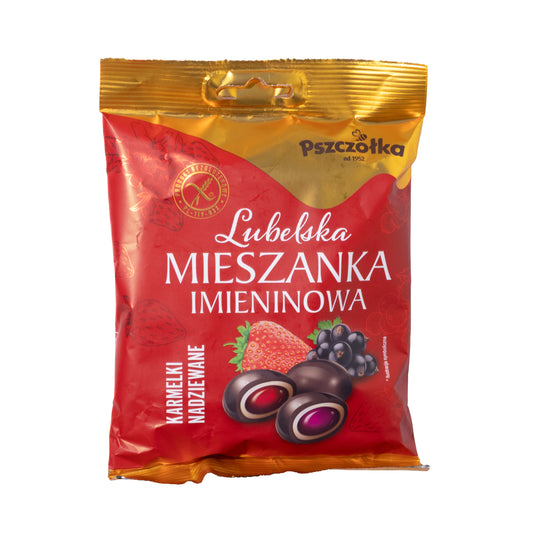 Pszczolka Strawberry & Black Currant Filled Caramels in Chocolate, 3.52oz