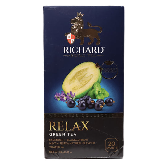 Richard Relax Green Tea Feijoa, Lavender & Blackcurrant, 20 Tea Bags
