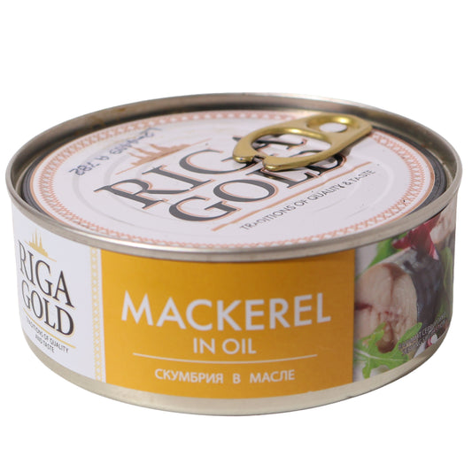 Riga Gold Mackerel in Oil, 8.47oz