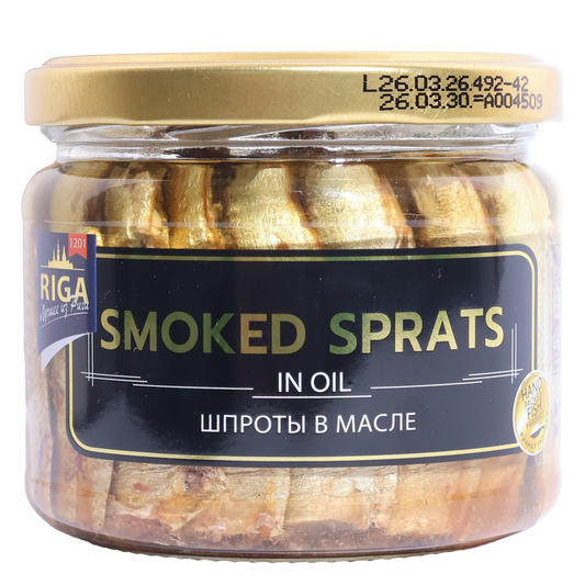 Riga Gold Smoked Sprats in Oil, 8.8oz