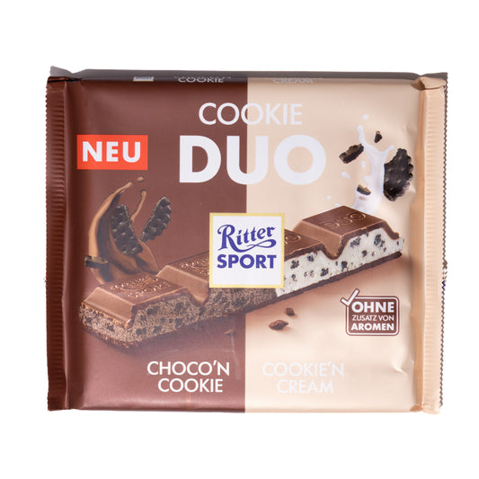 Ritter Sport Cookie Duo Choco’n Cookie & Cookie’n Cream Bar, 7.7oz