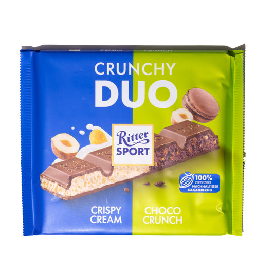 Ritter Sport Crunchy Duo Crispy Cream & Choco Crunch Chocolate Bar, 7.69oz