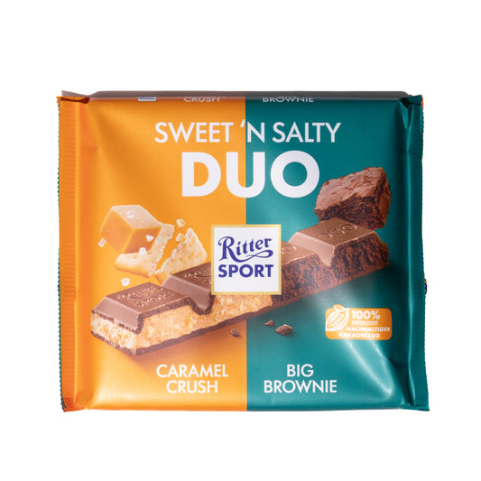 Ritter Sport Sweet’n Salty Duo Caramel Crush & Big Brownie Chocolate Bar, 7.7oz