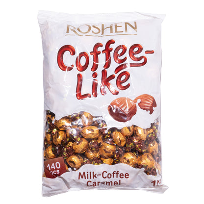 Roshen Coffee Like Milk-Coffee Caramel Hard Filled Candies, 2.2lb