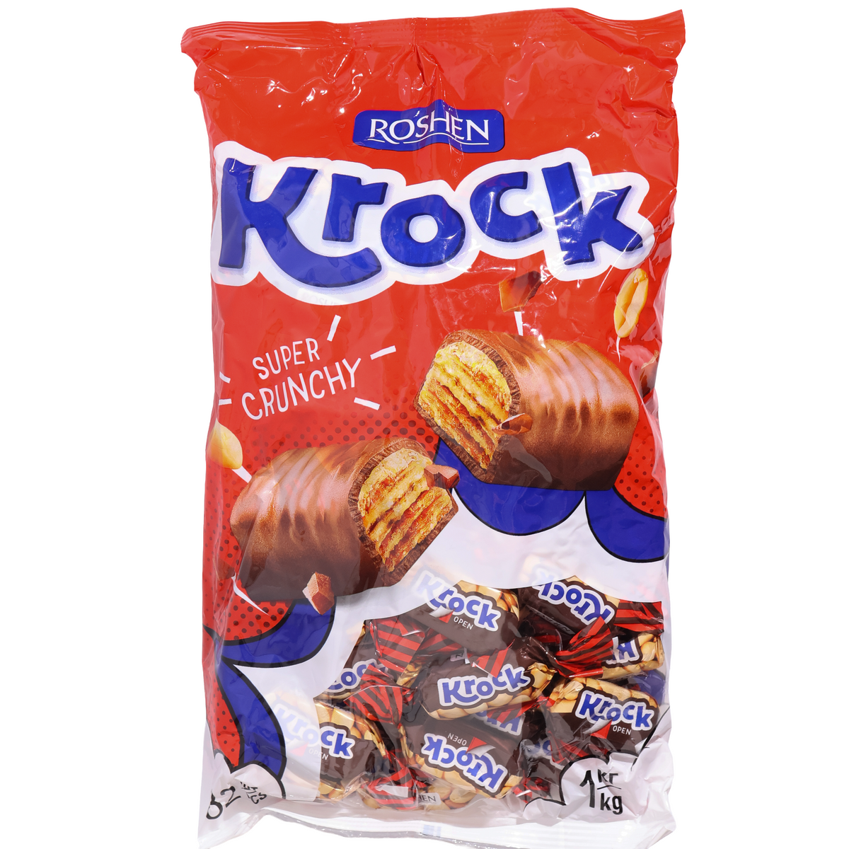 Roshen Krock Super Crunchy Peanut Sweets in Cocoa Coating, 35.2oz