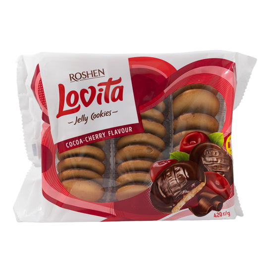 Roshen Lovita Cocoa-Cherry Jelly Cookies, 14.82oz