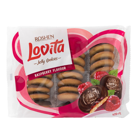 Roshen Lovita Raspberry Jelly Cookies, 14.82oz