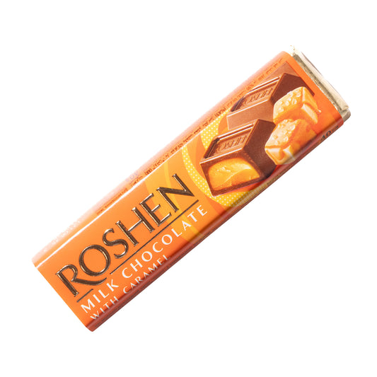 Плитка молочного шоколада Roshen с карамельной начинкой, 40г