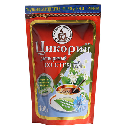 Russkiy Tsikoriy Soluble Chicory with Stevia Instant Drink, 3.53oz