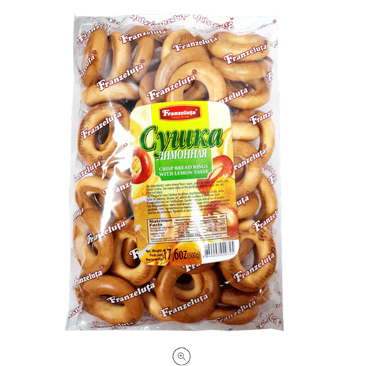 pack of Crisp Bread Rings w/ Lemon Flavor, 500g