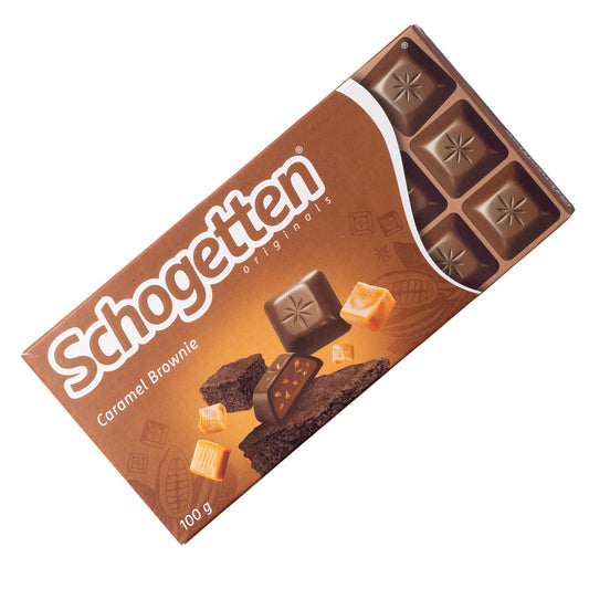 Schogetten Caramel Brownie Milk Chocolate Bar, 3.53oz