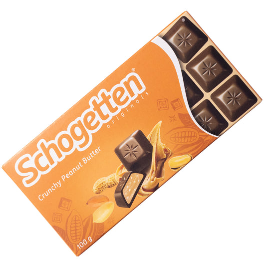 Schogetten Crunchy Peanut Butter Milk Chocolate Bar, 3.53oz