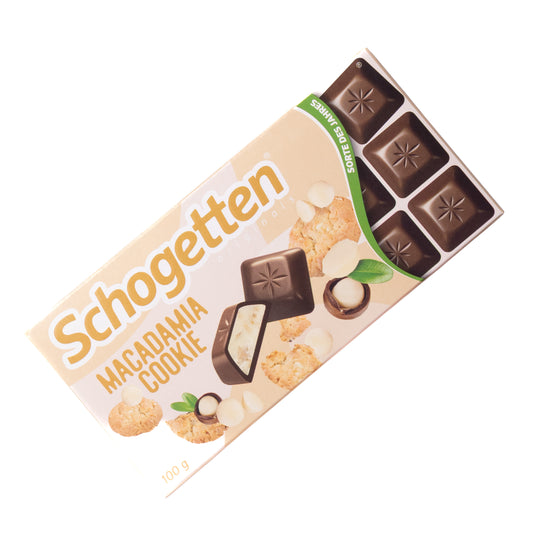 Schogetten Macadamia Cookie Milk Chocolate with Macadamia Cream Filling, 3.53oz