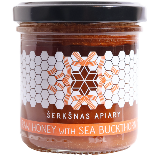 Serksnas Apiary Raw Honey with Sea Buckthorn, 7.05oz