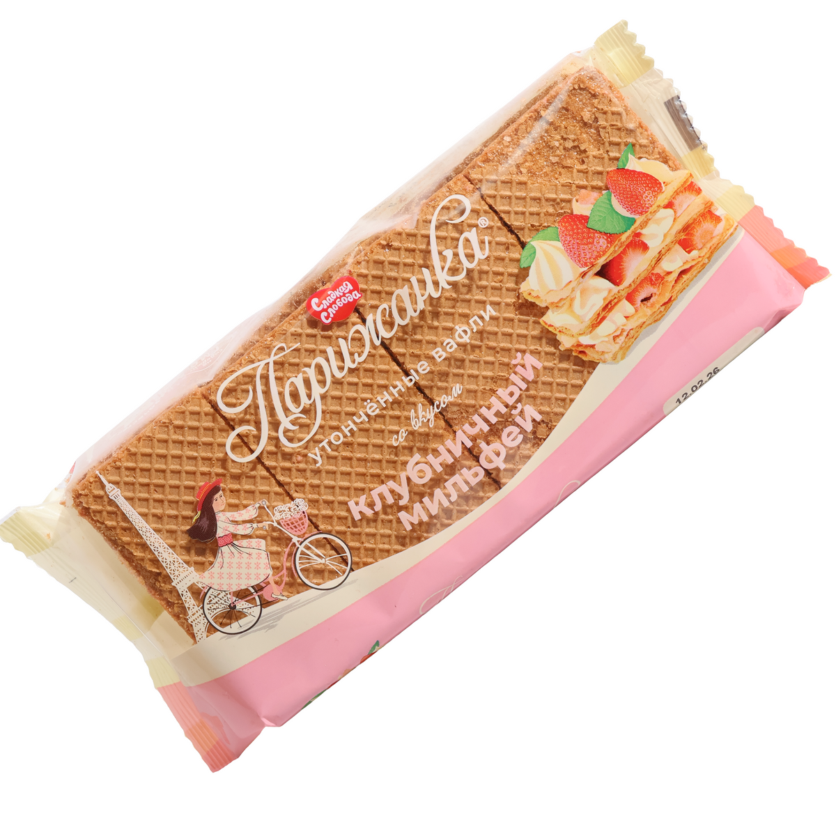 Sladkaya Sloboda Parizhanka Strawberry Mille-Feuille Wafers, 7.41oz