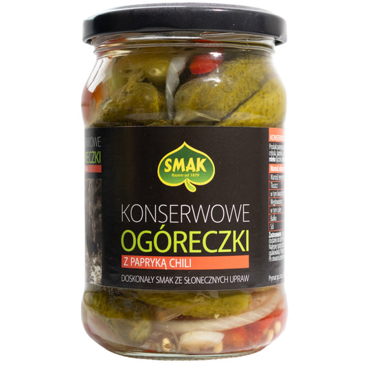 Smak Pickled Cucumbers with Chili Pepper, 10.58oz